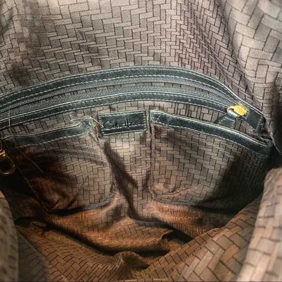 Cole Haan Black Leather Zipper Pocket Shoulder Bag - Picture 5 of 9